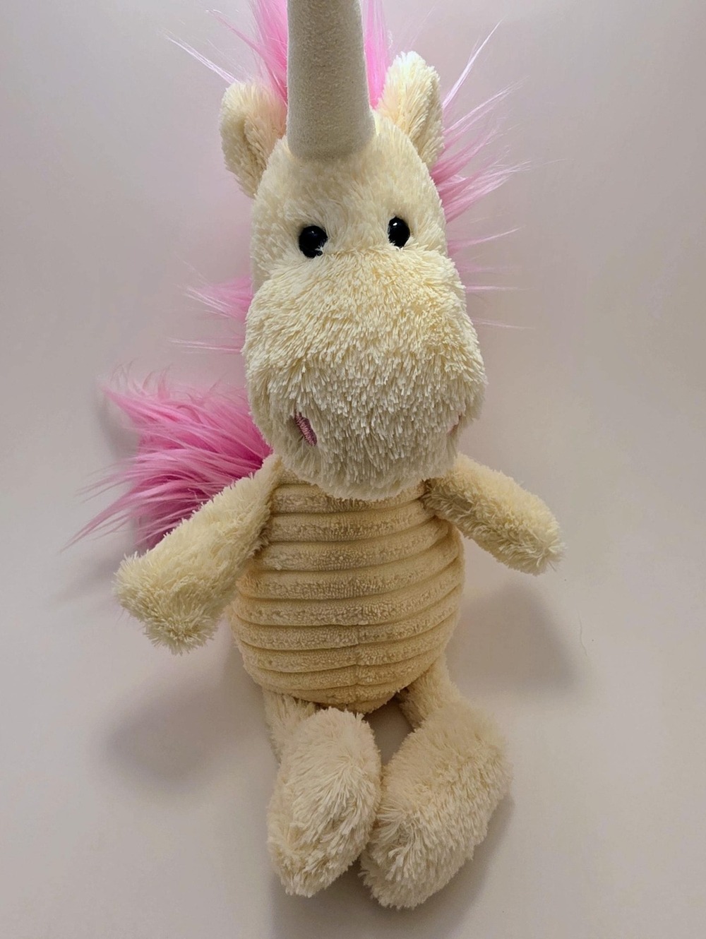 Jellycat Unicorn Snagglebaggle Ursula Plush Stuffed Horn Cream Pink Mane